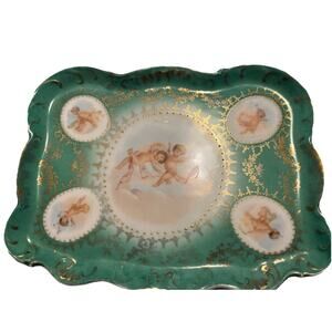 VTG Antique Carlsbad Austria Trinket Dresser Tray CHERUBS